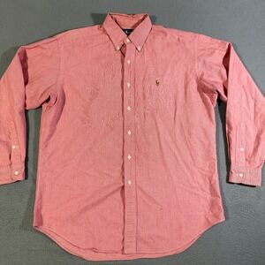 VTG Ralph‎ Lauren Blake Button Down Long Sleeve Shirt Size Medium Flesh Pony
